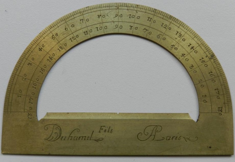 18th century Brass Protractor Duhamel Fils a Paris Fleaglass