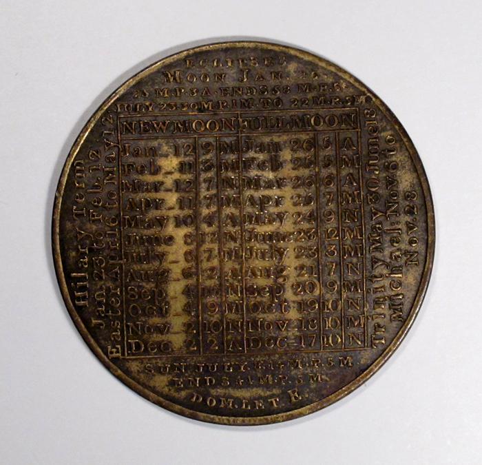 1823 calendar Medal by Peter Kempson Fleaglass