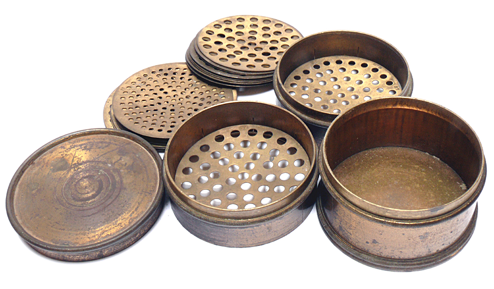 for sale Late 19th Century Diamond Sieves with cannister Fleaglass