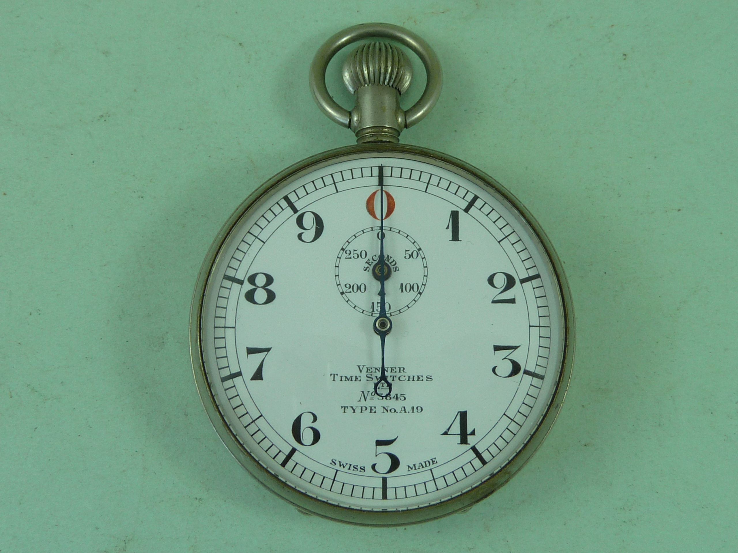Swiss Venner Time Switches A19 Stopwatch Pocket Watch Box Case Vintage