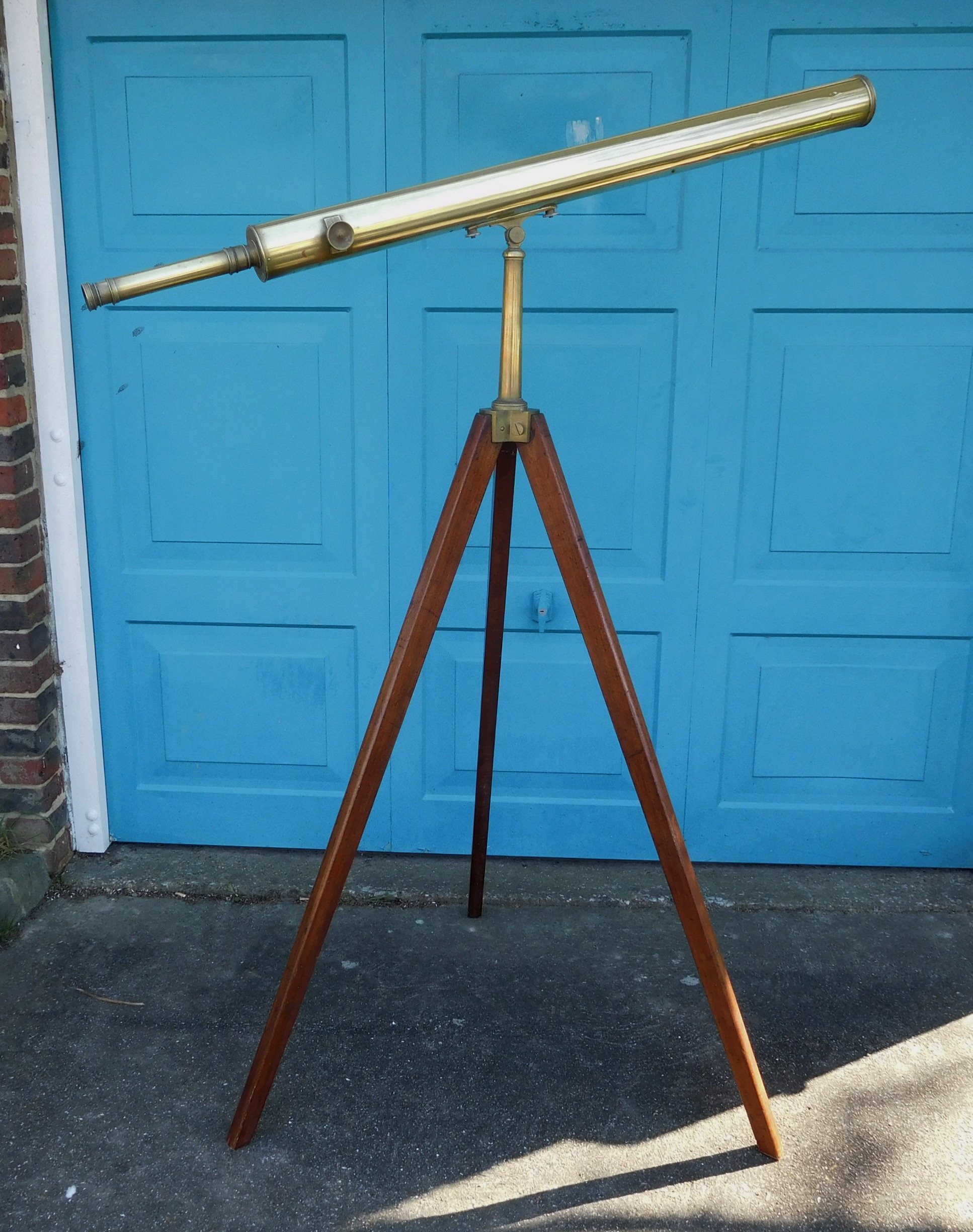 An Antique English, Large Brass Refracting Telescope, By Bateman