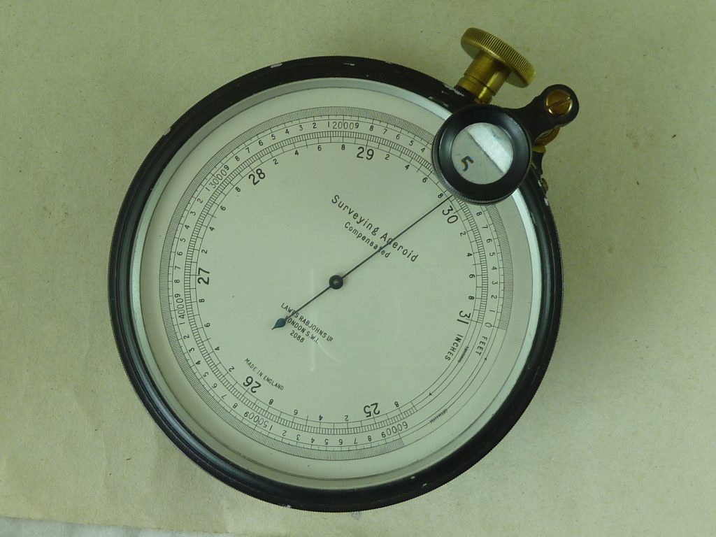 Surveying Aneroid Altimeter Barometer Lawes Rabjohns Ltd London Brass
