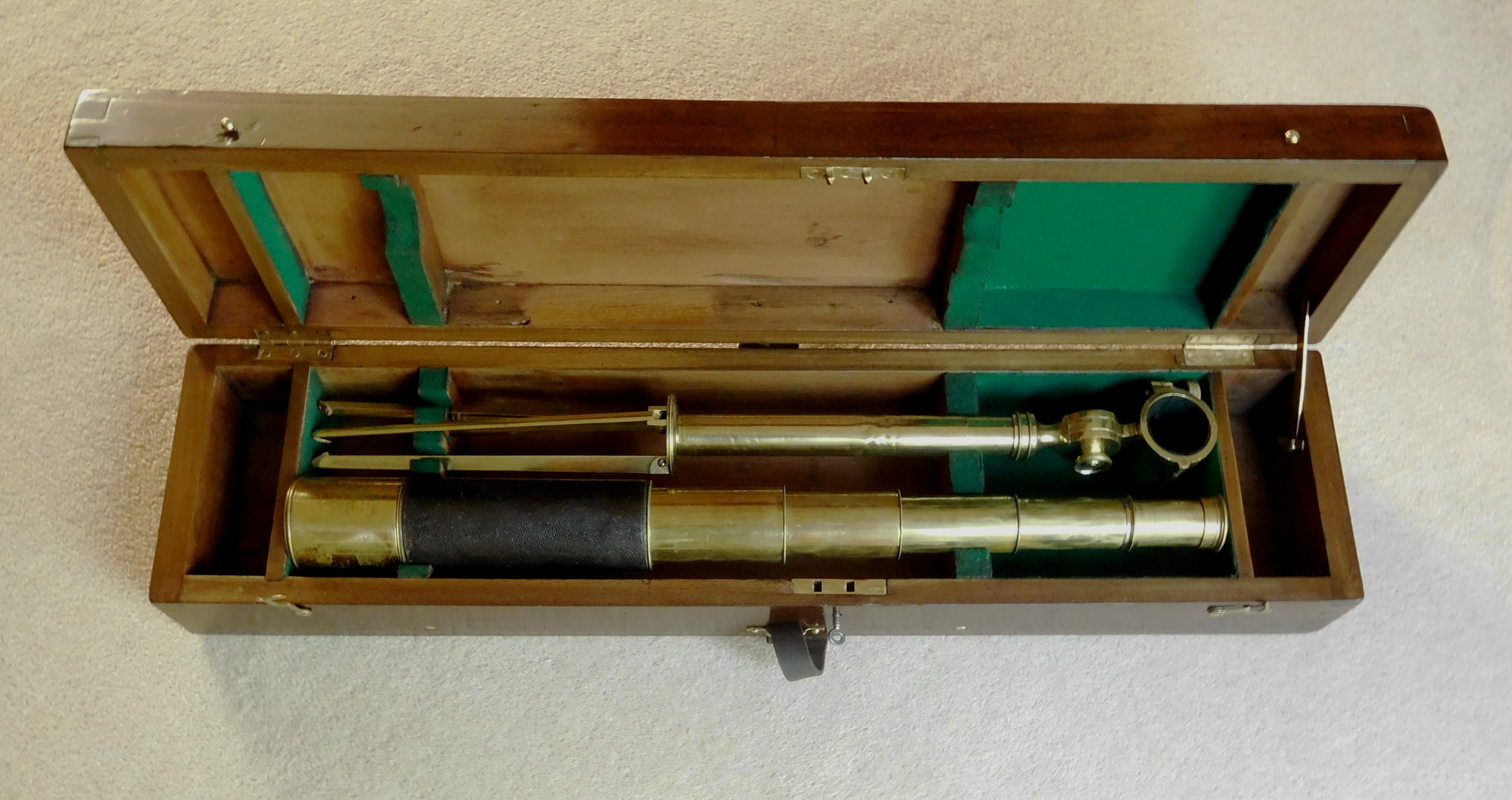 An Antique English Four Draw Terrestrial Telescope By J.H.Steward