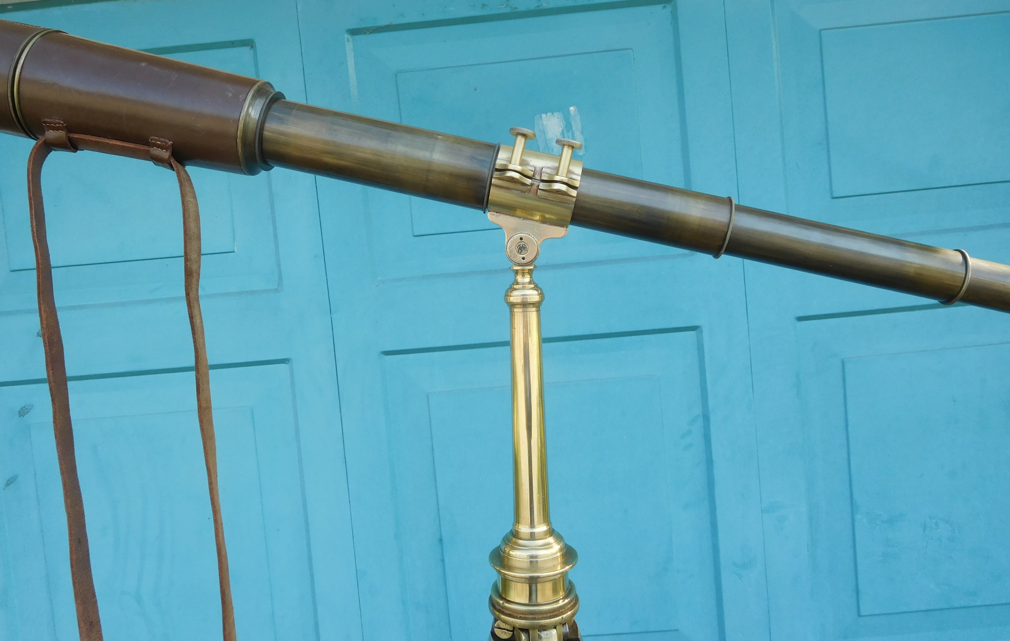 nch, 4 Draw, Heavy Brass Refracting Terrestrial Telescope By Broadhurst