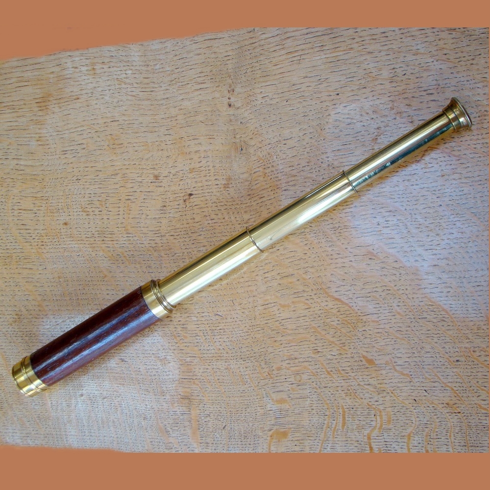 For sale, a Lennie of Edinburgh Victorian three draw mahogany telescope