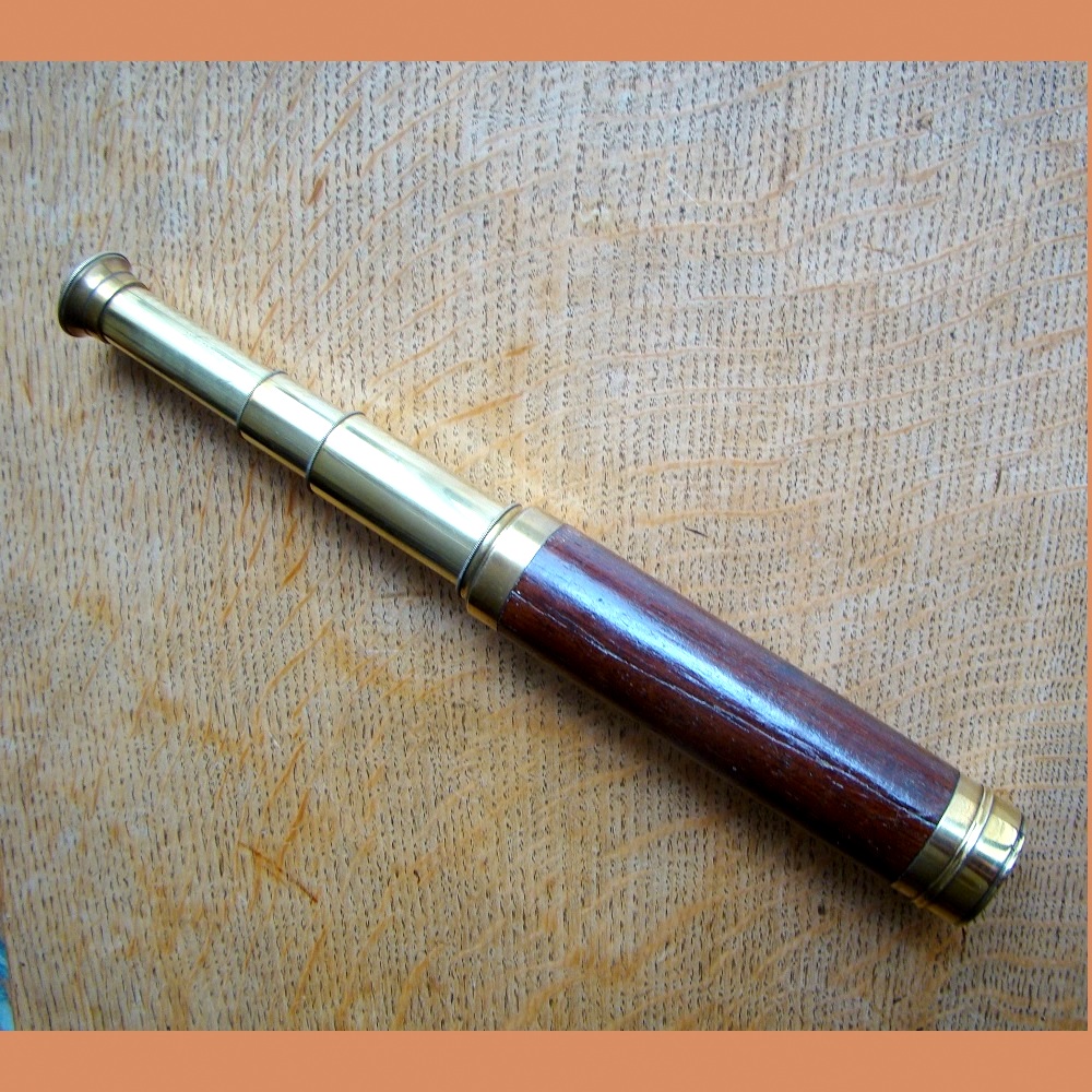For sale, a Lennie of Edinburgh Victorian three draw mahogany telescope