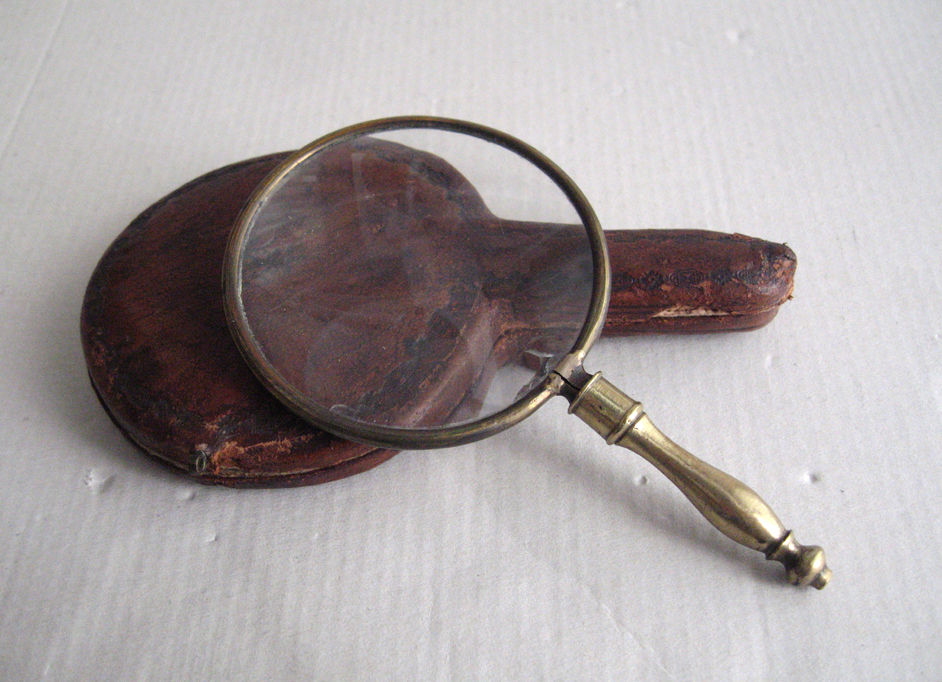 A GOOD GERMAN MAGNIFIER IN CASE, 18th Fleaglass