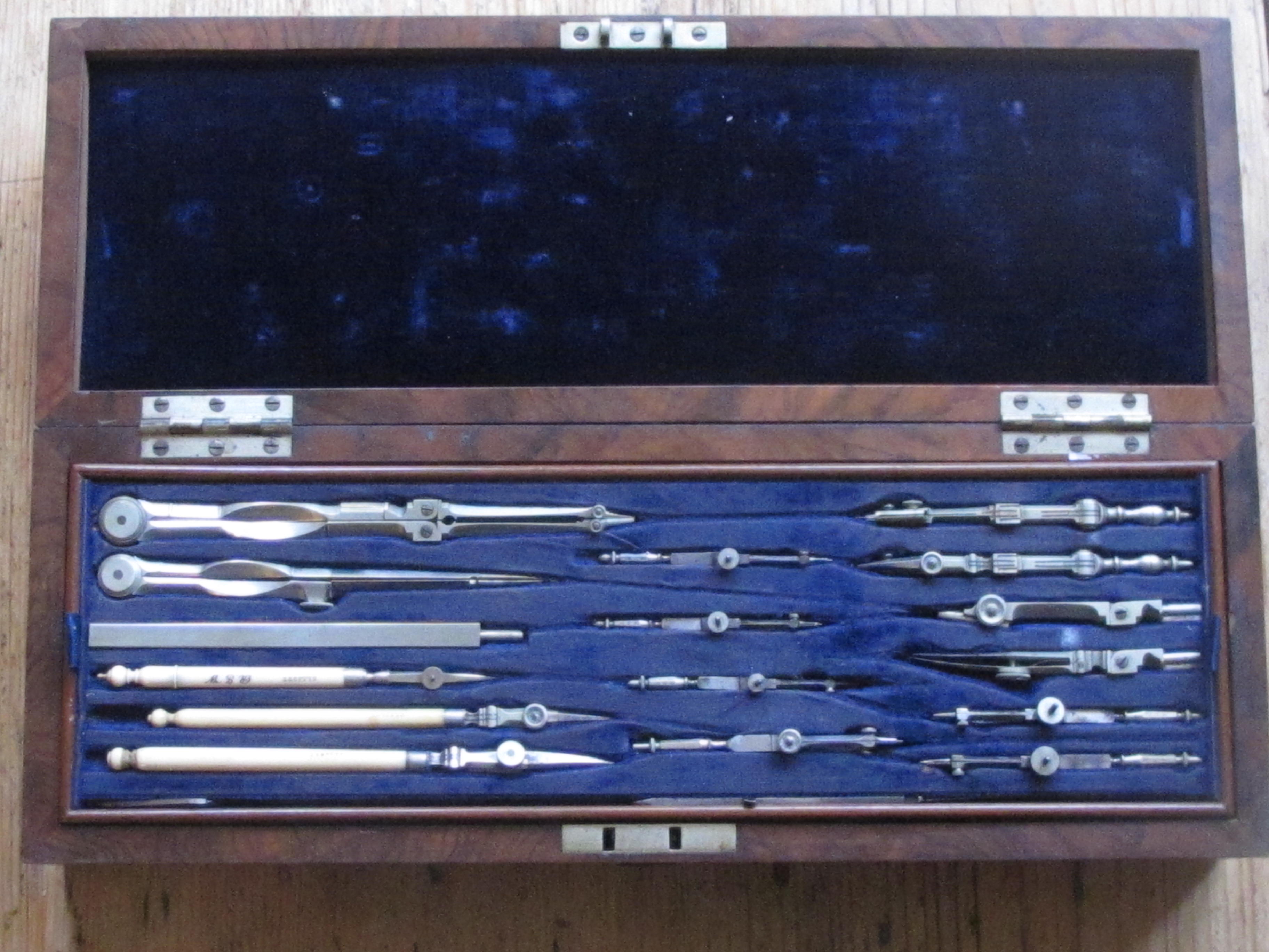 Box of Drawing Instruments, including pens by Elliott Fleaglass