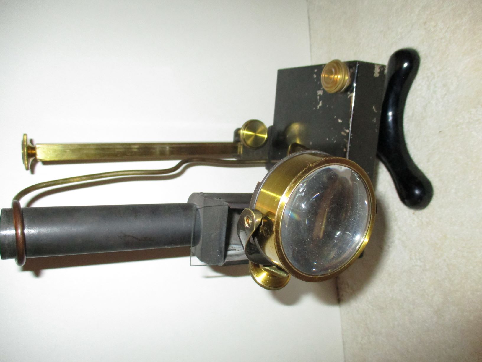 good Swifttype microscope lamp on horseshoe base c.1880 Fleaglass