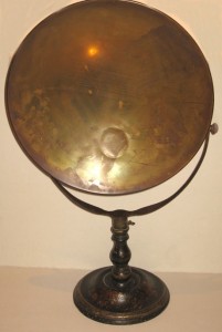 LARGE PARABOLIC BRASS REFLECTOR for EXPERIMENTS ON SOUND