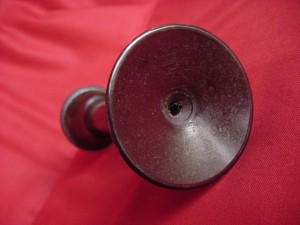 An Italian red bakelite monaural stethoscope "Humana"