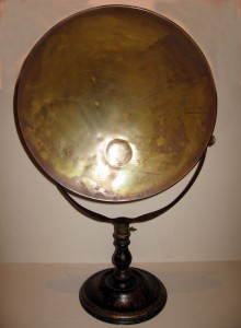 LARGE PARABOLIC BRASS REFLECTOR for EXPERIMENTS ON SOUND