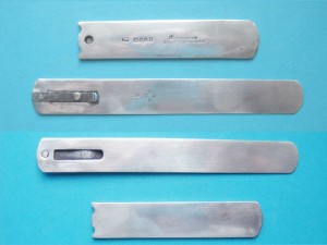 1872 SILVER LOCKING TONGUE DEPRESSOR: FERGUSON & CO, LONDON