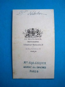 Autographed Carte de Visite of Dr. Auguste Nélaton