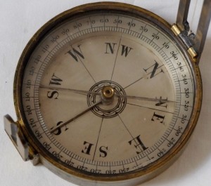 19th century English Surveying Compass with Alidades