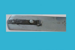 1872 SILVER LOCKING TONGUE DEPRESSOR: FERGUSON & CO, LONDON