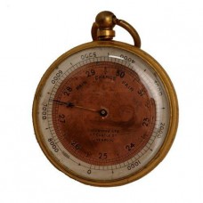 POCKET BRASS ANEROID ALTITUDE BAROMETER