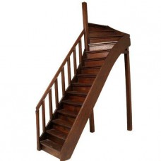 AN ANTIQUE OAK STAIRCASE MODEL