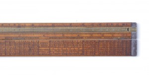 12" INCH BOXWOOD AND BRASS FOLDING SLIDE RULE BY THOMAS BRADBURN WITH ROUTLEDGE TABLES