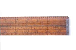 12" INCH BOXWOOD AND BRASS FOLDING SLIDE RULE BY THOMAS BRADBURN WITH ROUTLEDGE TABLES