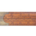 12" INCH BOXWOOD AND BRASS FOLDING SLIDE RULE BY THOMAS BRADBURN WITH ROUTLEDGE TABLES