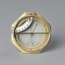 A fine brass and silver gilt equinoctial compass sundial by Johann Martin (1642-1721)