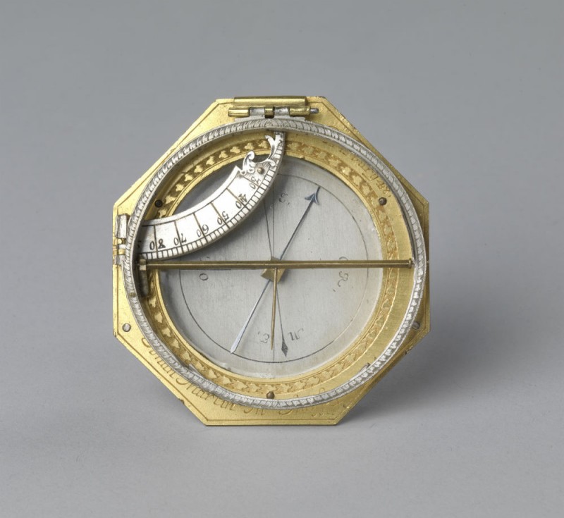 A fine brass and silver gilt equinoctial compass sundial by Johann Martin (1642-1721)