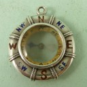 Victorian Enameled Novelty Silver Life Belt Compass