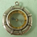 Victorian Enameled Novelty Silver Life Belt Compass