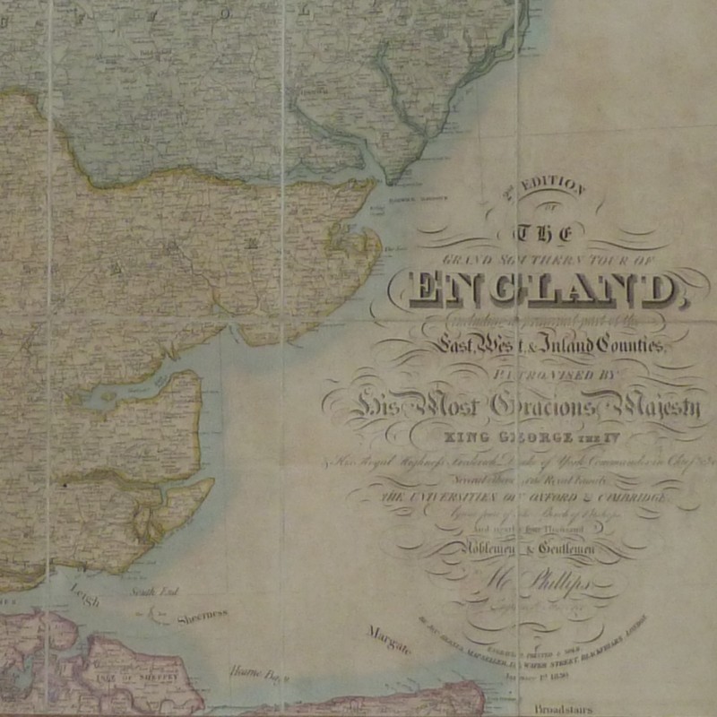 1830 Large Scale Map Grand Tour of Southern England M Phillips