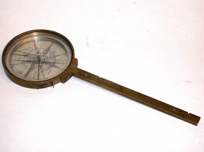Beautiful 19th century  Italian  Surveyors  compass  signed  “Verno fece Milano 1811”
