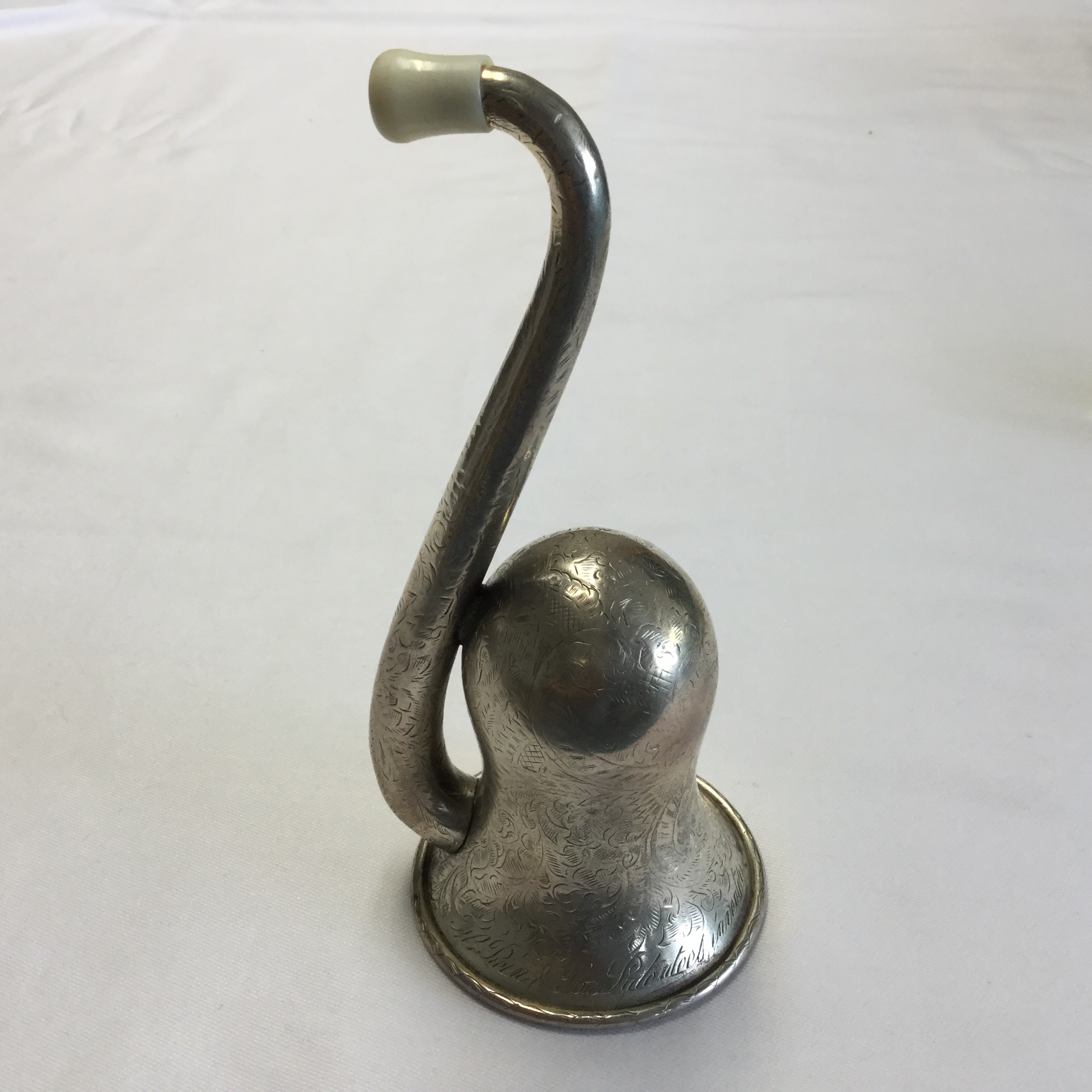 Antique Silver Plated Grand Opera London Dome Style Ear Trumpet Antique Silver Plated Grand Opera
