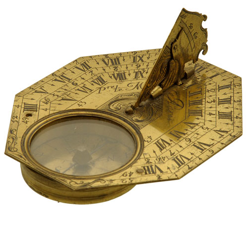 Pierre Le Maire Sundial in travelling case, C 1740