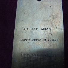 Antique Italian brass ruler/protractor, signed “CITTELLI F., MILANO”