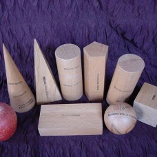 3. Italian Wooden Geometric Forms, Teaching Aid (8 pieces)