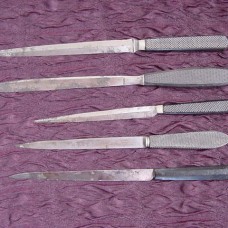 5 amputation knifes, ebony handles