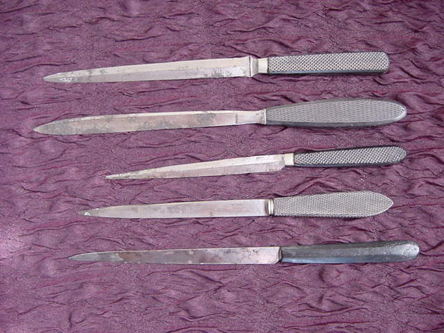 5 amputation knifes, ebony handles