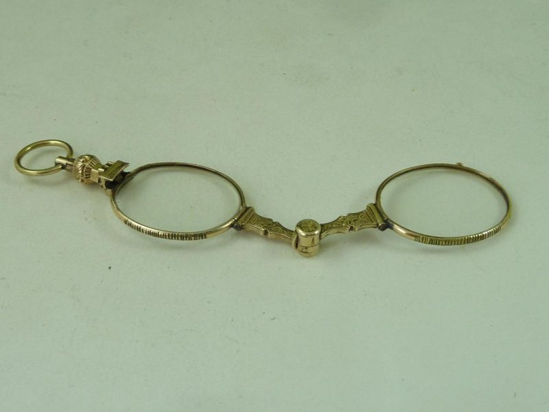 Victorian Folding Spectacles Lorgnette Pince Nez Rolled Gold Antique Dual Function