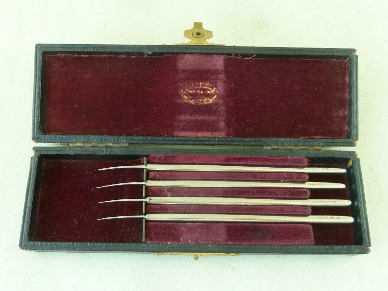 Weiss Cased Set Dixey Ophthalmological Surgical Instruments Eye Scalpels Ophthalmic Antique