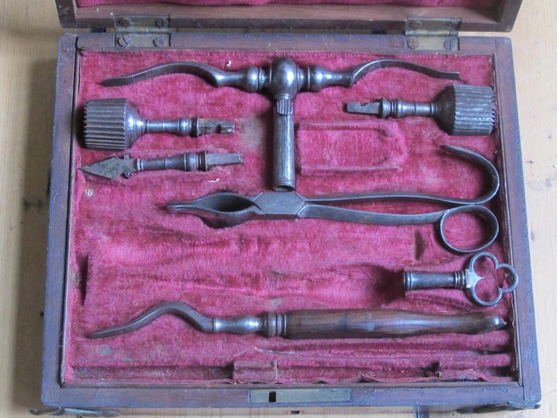 Part Set of Neurosurgical instruments in the style of Samuel Sharp c.1740