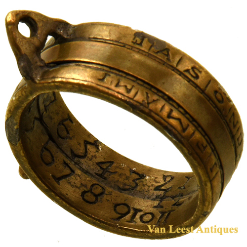 H.S. THON brass ring Sundial.