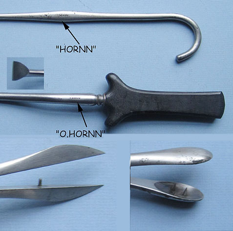 Four Obstetrical Instruments by Hornn, Leipzig, C1860