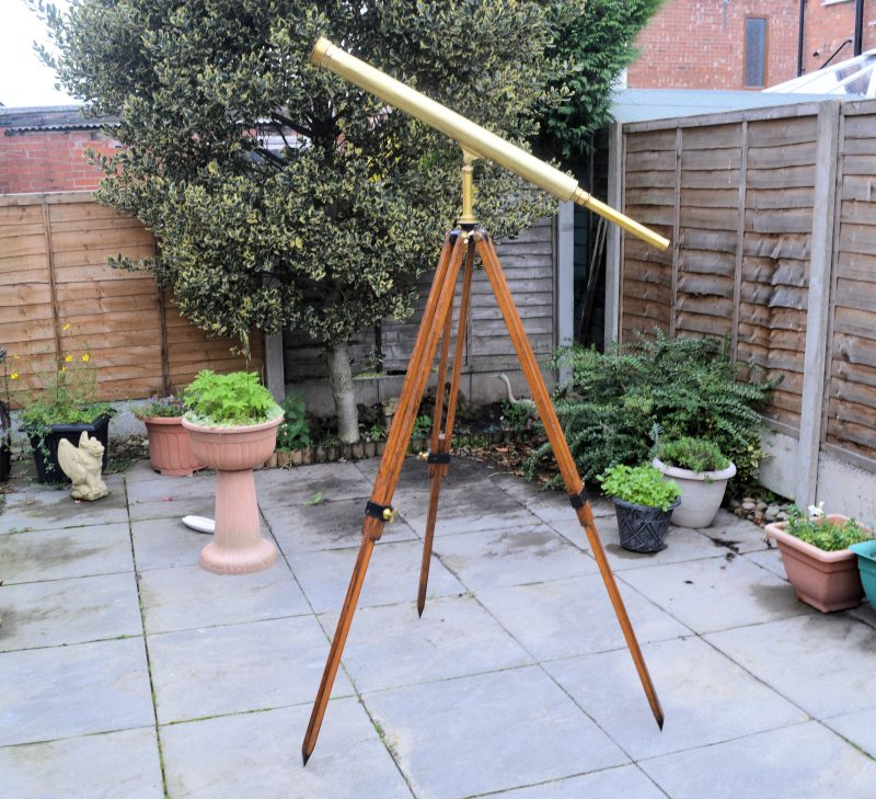 R & J Beck telescope on folding tripod