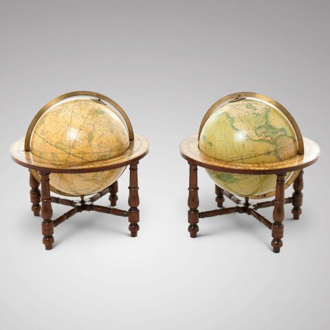 A fine pair of Wylds table globes