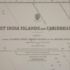 Cuba, Florida, Bahama’s and Greater Antilles British – Admiralty Chart 761, published in 1876