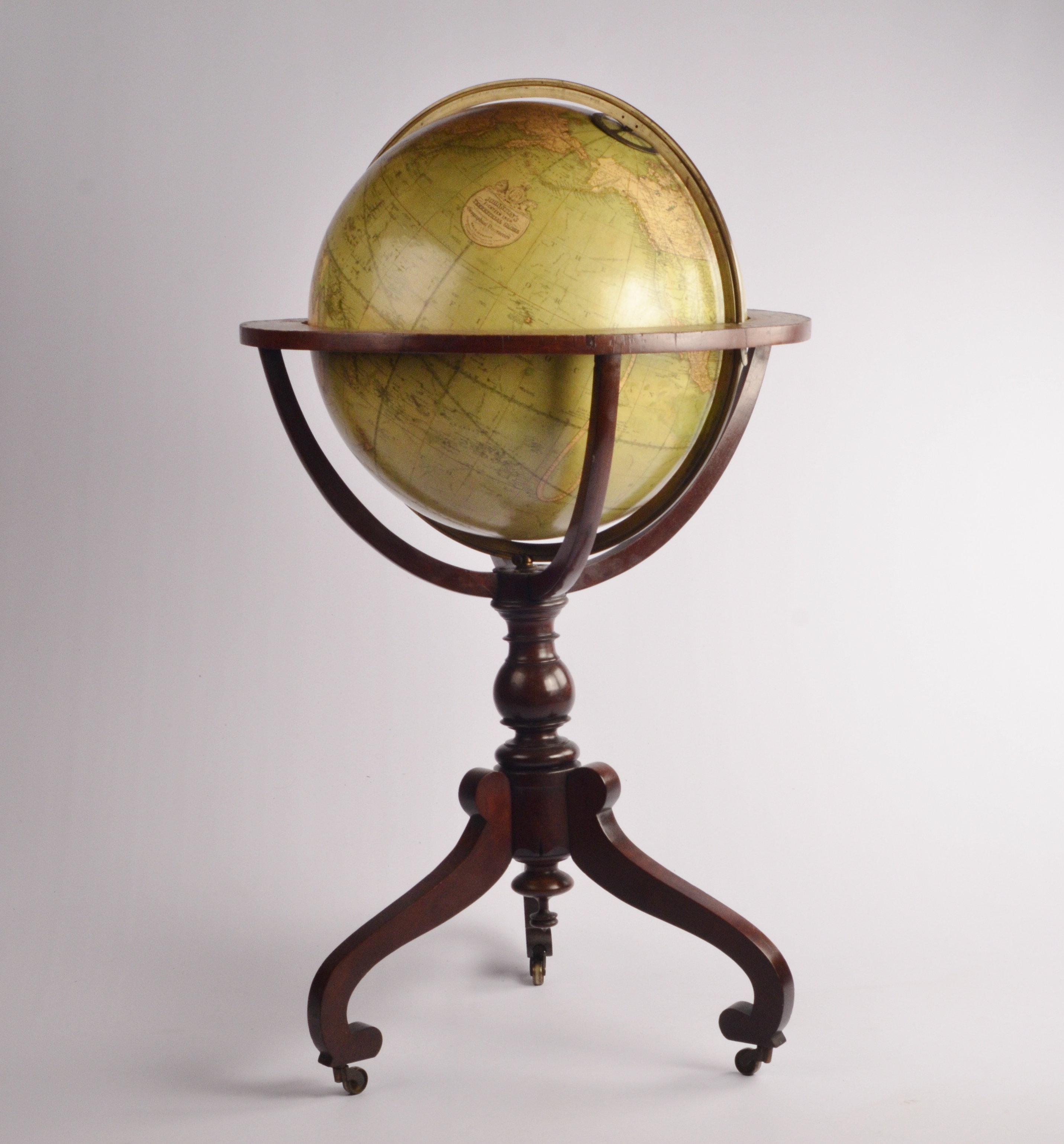 Monumental 18 inch Terrestrial Globe – Johnston, Edinburgh, Scotland, 1861
