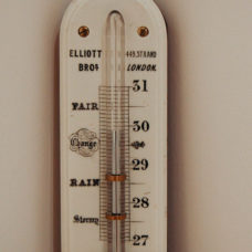 Mid Victorian Golden Oak Stick Barometer by Elliott Brothers London