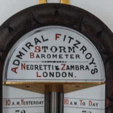 Victorian Carved Oak Admiral Fitzroys Storm Barometer by Negretti & Zambra