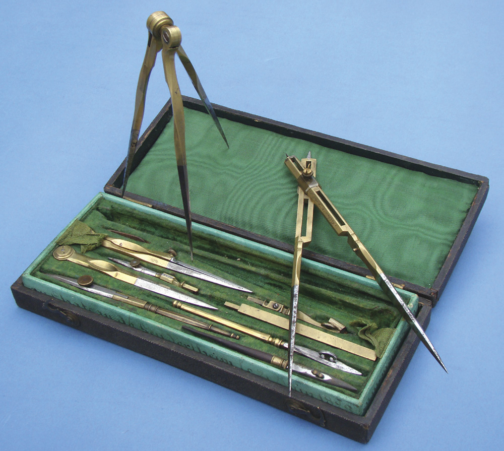 GOOD 18th CENTURY DRAFTING SET WITH IMPORTANT PROVENANCE