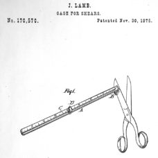 AMERICAN PATENT MODEL: “GAGE FOR SHEARS” — A RULE ACCESSORY FOR SCISSORS